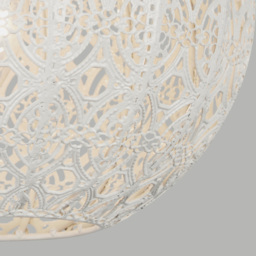 Lighting Collection Cream Fretwork Pattern Globe Shade - Size: 20 x 23 x 23cm - Wilko - thumbnail 5
