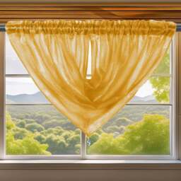 Velosso Alessandria Yellow Slot Top Swag Voile Panel Curtain 112 x 99cm - Wilko