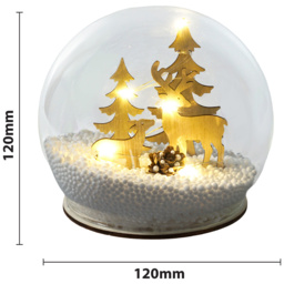 Xmas Haus Light Up Snow Globe with Reindeers - Size: 11 x 13 x 13cm - Multi - Wilko - thumbnail 5