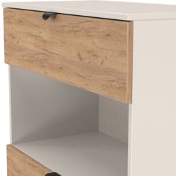 Crowndale Bora 2 Drawer Single Shelf Gold Oak and Kashmir Storage Unit - Cream - Wilko - thumbnail 7
