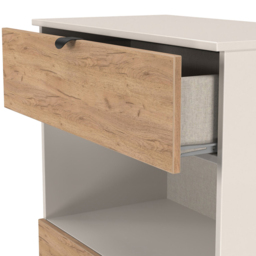 Crowndale Bora 2 Drawer Single Shelf Gold Oak and Kashmir Storage Unit - Cream - Wilko - thumbnail 6