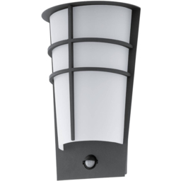 EGLO Breganzo1 LED 2 Light Black Exterior Sensor Wall Light - Size: 19.0 x 12.5 x 30.0cm - Wilko