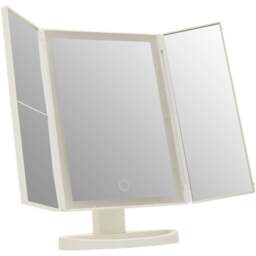 Premier Housewares White Cassini LED Dressing Table Mirror - Size: 28 x 18cm - Wilko - thumbnail 1