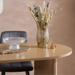 Birlea Axel 4 Seater Oval Fluted Dining Table Brown - Size: 75 x 160 x 90cm - SleepSoul - Wilko - thumbnail 7
