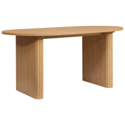 Birlea Axel 4 Seater Oval Fluted Dining Table Brown - Size: 75 x 160 x 90cm - SleepSoul - Wilko - thumbnail 3