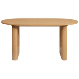 Birlea Axel 4 Seater Oval Fluted Dining Table Brown - Size: 75 x 160 x 90cm - SleepSoul - Wilko - thumbnail 4