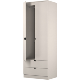 Crowndale Bora 2 Door 2 Drawer Kashmir Matt Tall Double Wardrobe - Size: 2 Door, 2 Drawer - Cream - Wilko - thumbnail 6