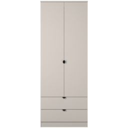 Crowndale Bora 2 Door 2 Drawer Kashmir Matt Tall Double Wardrobe - Size: 2 Door, 2 Drawer - Cream - Wilko - thumbnail 3