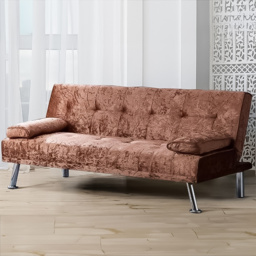 Brooklyn Italian Double Sleeper Brown Crushed Velvet Sofa Bed - Size: 2 Seater - Wilko - thumbnail 1