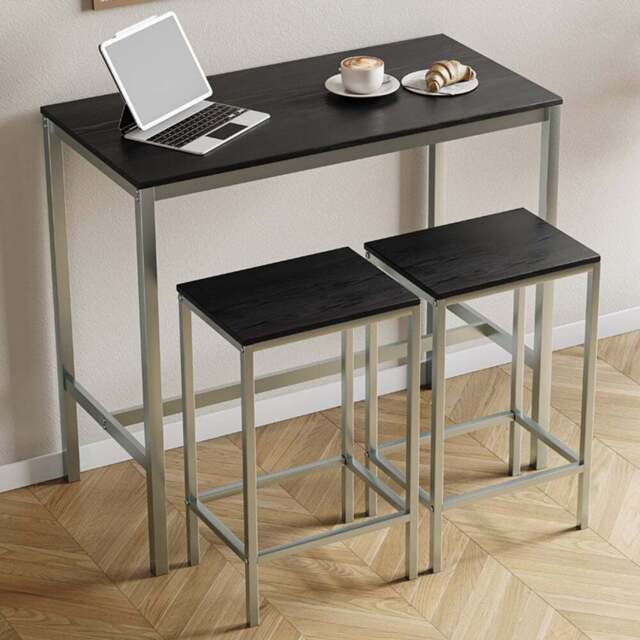 VIDA DESIGNS Roslyn 2 Seater Metal Frame Breakfast Table Set Black - Wilko - image 1