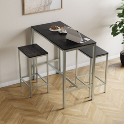 VIDA DESIGNS Roslyn 2 Seater Metal Frame Breakfast Table Set Black - Wilko - thumbnail 3