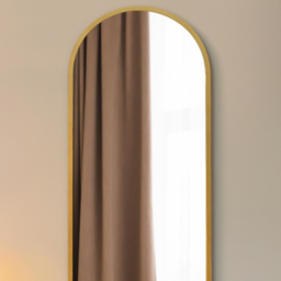 The Vultus Gold Double Arched Metal Leaner Wall Mirror 160 x 55cm - MirrorOutlet - Wilko - thumbnail 7