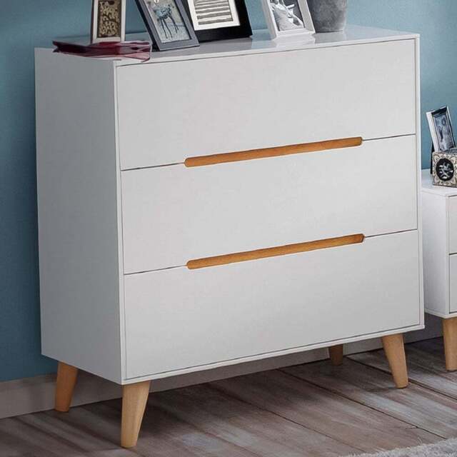 Julian Bowen Alicia 3 Drawer Matt White Chest of Drawers - Wilko - image 1
