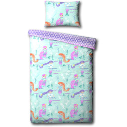 little furn. Mermaid Toddler Multicolour Kids Duvet Cover Set - Wilko - thumbnail 3