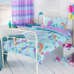 little furn. Mermaid Toddler Multicolour Kids Duvet Cover Set - Wilko