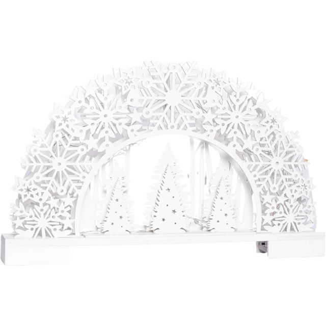 Samuel Alexander White Wooden Snowflake Arch and Trees LED Christmas Decoration 45cm - Size: 45 x 25 x 6cm - Wilko - image 1