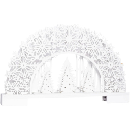 Samuel Alexander White Wooden Snowflake Arch and Trees LED Christmas Decoration 45cm - Size: 45 x 25 x 6cm - Wilko