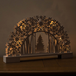 Samuel Alexander White Wooden Snowflake Arch and Trees LED Christmas Decoration 45cm - Size: 45 x 25 x 6cm - Wilko - thumbnail 3