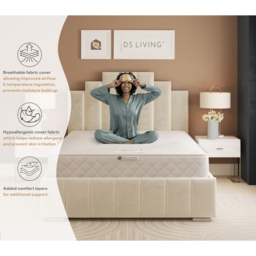 DS Living Aurora Eclipse Small Double Bonnell Spring Mattress with Reflex Foam Layers - White - Wilko - thumbnail 7
