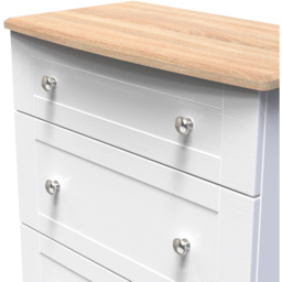 Crowndale Sussex 3 Drawer White Ash and Bardolino Oak Deep Chest of Drawers Ready Assembled - Wilko - thumbnail 6