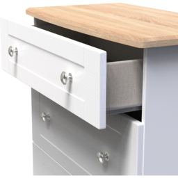 Crowndale Sussex 3 Drawer White Ash and Bardolino Oak Deep Chest of Drawers Ready Assembled - Wilko - thumbnail 7