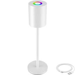 tectake Corly White Rechargeable Dimmable Table Lamp - Size: 37 x 10 x 10cm - Wilko