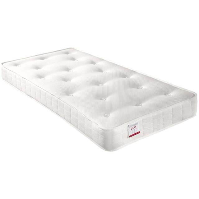 Clay Ortho Small Single Low Profile Orthopaedic Mattress - White - Bedmaster - Wilko - image 1