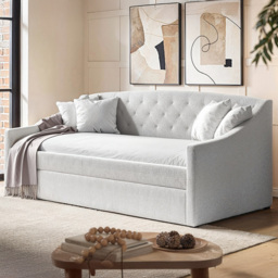 Flair Aurora Cream Boucle Daybed with Trundle - Size: Single - Wilko - thumbnail 1