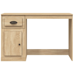vidaXL Single Door Single Drawer Study Desk Sonoma Oak - Size: 75 x 115 x 50cm - Brown - Wilko - thumbnail 6