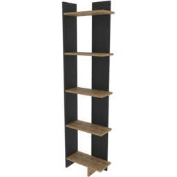 Decorotika Alis 5 Tier Black and Oud Corner Bookcase - Size: 170 x 45 x 21.6cm - Multi - Wilko - thumbnail 3
