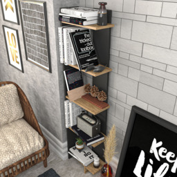 Decorotika Alis 5 Tier Black and Oud Corner Bookcase - Size: 170 x 45 x 21.6cm - Multi - Wilko - thumbnail 6