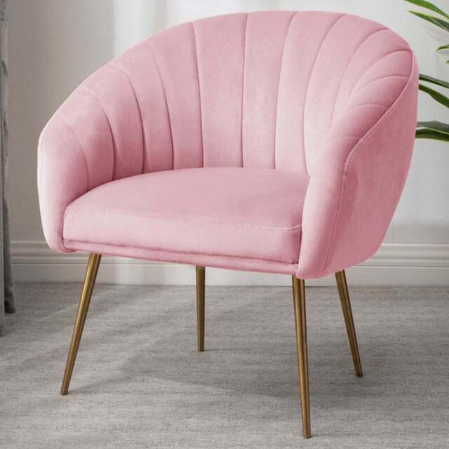Artemis Home Helena Pink Velvet Accent Chair - Size: Single - Wilko - image 1
