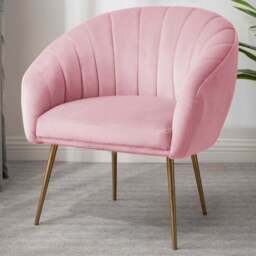 Artemis Home Helena Pink Velvet Accent Chair - Size: Single - Wilko - thumbnail 1