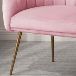 Artemis Home Helena Pink Velvet Accent Chair - Size: Single - Wilko - thumbnail 3