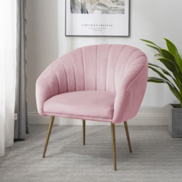 Artemis Home Helena Pink Velvet Accent Chair - Size: Single - Wilko - thumbnail 4