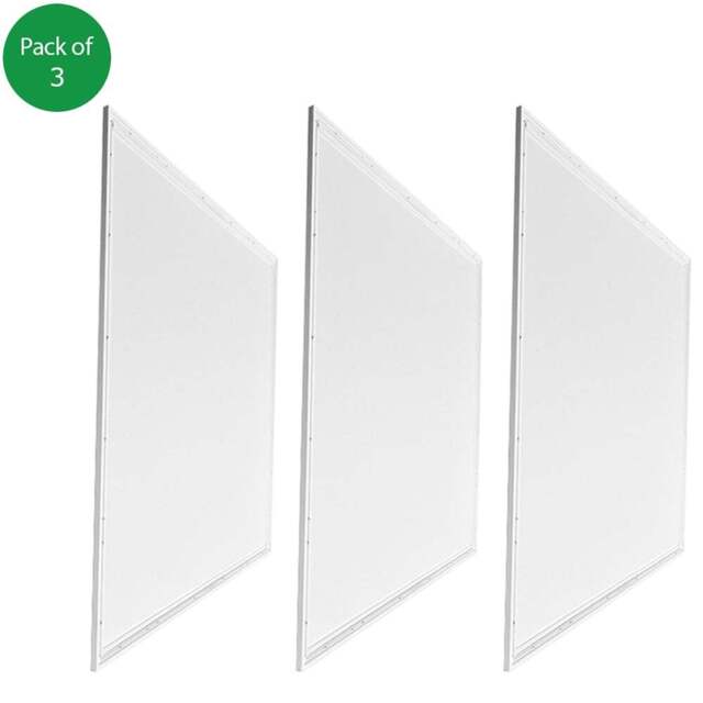 ENER-J 40W 4000K Slim Backlit LED Ceiling Panel Light 3 Pack - Size: 6.2 x 3 x 6.2cm - White - Wilko - image 1