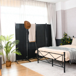 Costway 4 Panel Black Wall Privacy Screen - Wilko - thumbnail 3