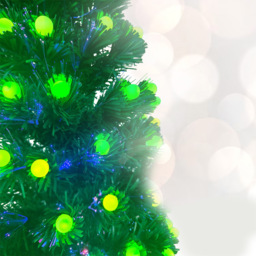 Noel Square Pre Lit LED Fibre Optic Xmas Tree 1.9ft - Size: 2ft - Green - Wilko - thumbnail 4