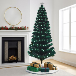 Noel Square Pre Lit LED Fibre Optic Xmas Tree 1.9ft - Size: 2ft - Green - Wilko - thumbnail 3