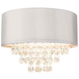 Silver Beading Droplet Lamp Shade - Size: 40 x 30 x 40cm - Wilko - thumbnail 1