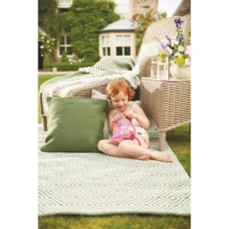 Hug Rug Dark Green Diamond Woven Rug 80 x 150cm - Wilko - thumbnail 5
