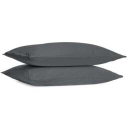 Divante 180 Thread Count Cotton Oxford Pillowcases - Charcoal - Wilko