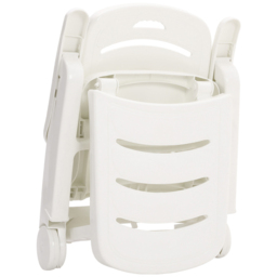 Living and Home Plastic Foldable Outdoor Lounger with Wheels - White - Wilko - thumbnail 5