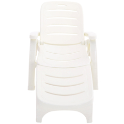Living and Home Plastic Foldable Outdoor Lounger with Wheels - White - Wilko - thumbnail 4