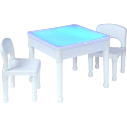 Liberty House Kids 2 Seater Table and Chair Set with LED - Size: 43 x 51 x 51cm - White - Wilko - thumbnail 4