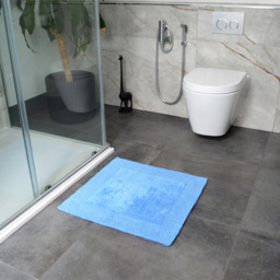 Allure Bath Fashions Elegance Cornish Blue Reversible Square Bath Mat 55 x 55cm - Size: 53 x 55cm - Wilko - thumbnail 3