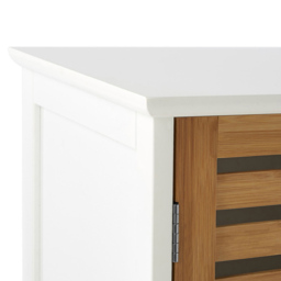 Premier Housewares Single Door White and Bamboo Small Floor Cabinet - Size: 45 x 30 x 68cm - Wilko - thumbnail 7