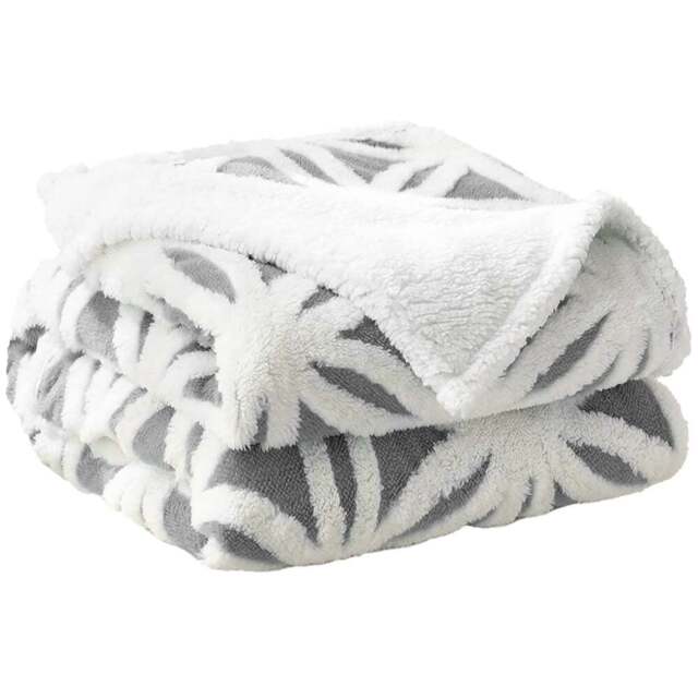 Velosso Grey Orbit Sherpa Throw 150 x 200cm - Size: 150 x 200 x 1cm - Wilko - image 1