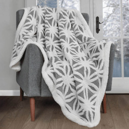 Velosso Grey Orbit Sherpa Throw 150 x 200cm - Size: 150 x 200 x 1cm - Wilko - thumbnail 3