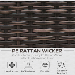 Outsunny 7 Seater Mixed Brown Rattan Garden Corner Lounge Set - Wilko - thumbnail 5